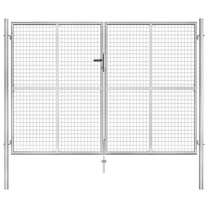 Gartentor verzinkter Stahl 300 x 175 cm Silber