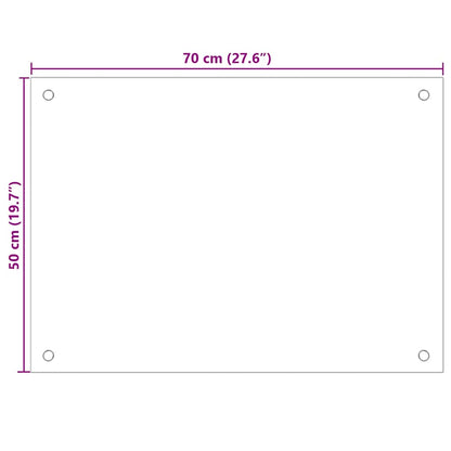 Küchenrückwand Transparent 70x50 cm Hartglas