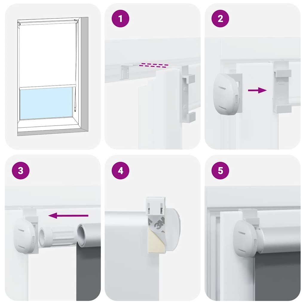 Verdunkelungsrollo 144,4 x 230 cm, Stoffbreite 140 cm, Gebrochen Weiß