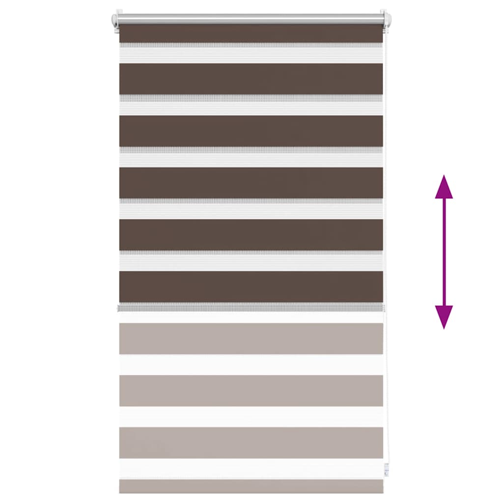 Zebra-Rollo 50,9 x 100 cm, Stoffbreite 46,7 cm, Kaffeebraun