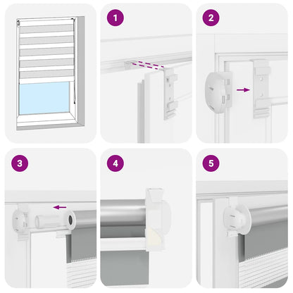 Zebra-Rollo 50,9 x 100 cm, Stoffbreite 46,7 cm, Kaffeebraun