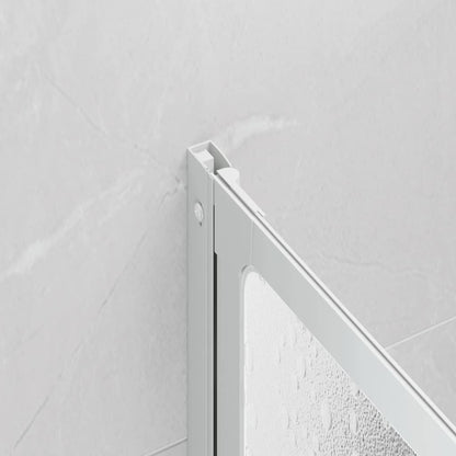 Duschwand 140 x 168 cm 7 Paneele Faltbar mit Handtuchhalter