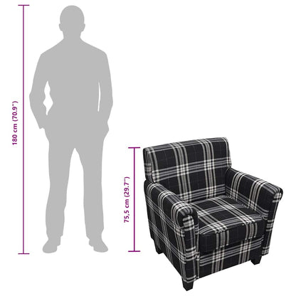 Sessel mit Sitzpolster Schwarz Stoff