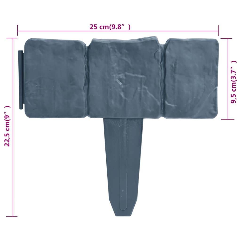 Beeteinfassung 41 Stk. Kunststoff Stein-Optik 10 m