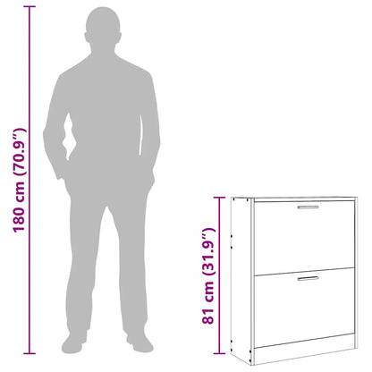 Weißer Holz-Schuhschrank mit 2 Schuhkippern