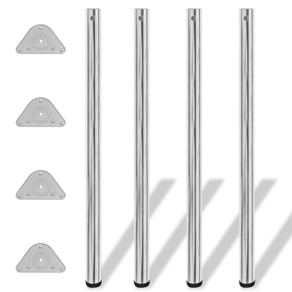 4x höhenverstellbares Tischbein Chrom 1100 mm