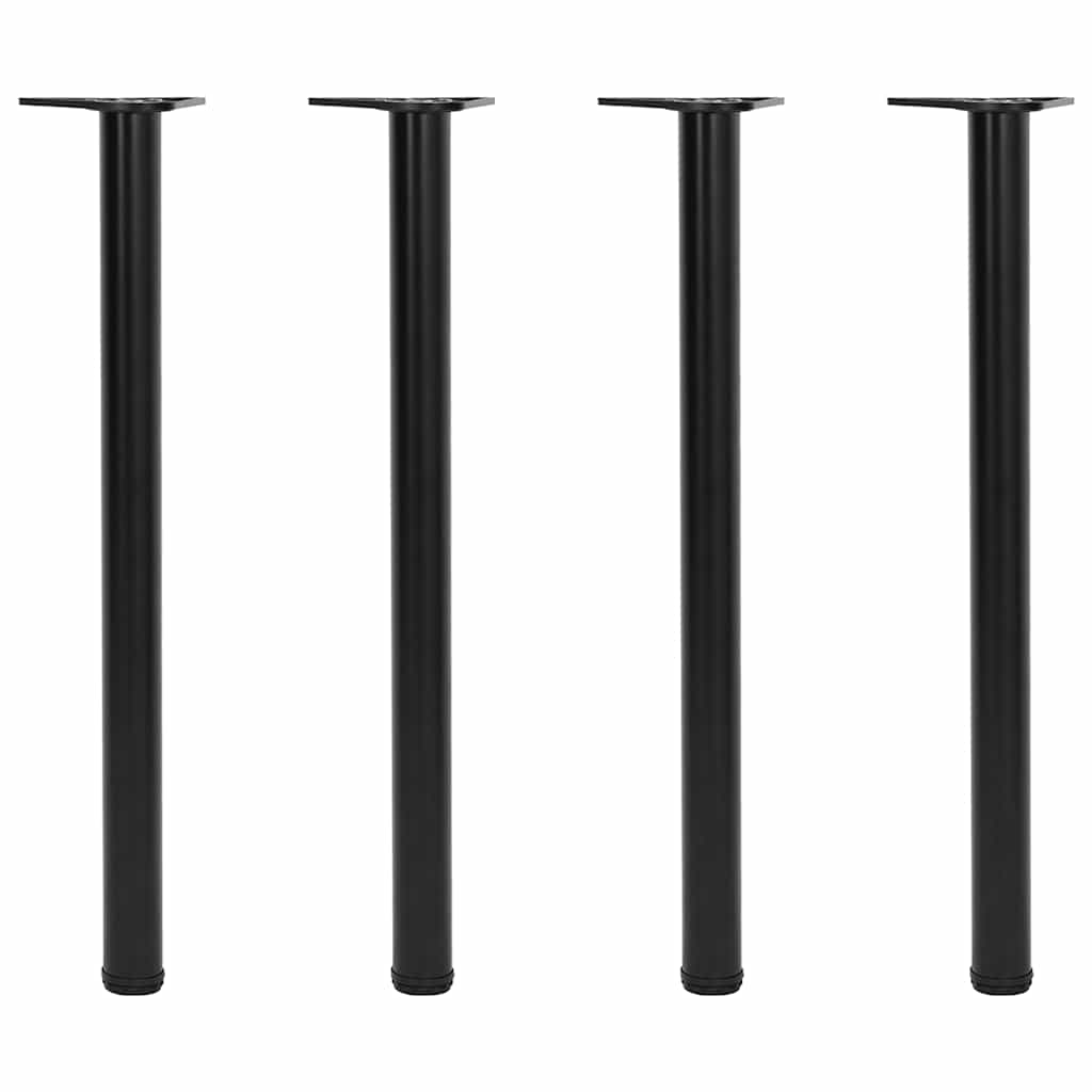 4 höhenverstellbare Tischbeine Schwarz 870 mm
