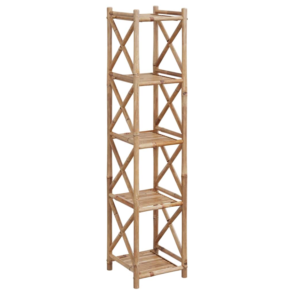 Standregal mit 5 Böden Quadratisch Bambus