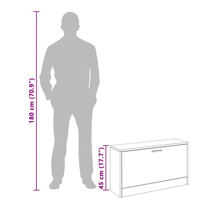 Schuhbank Eiche 80x24x45 cm