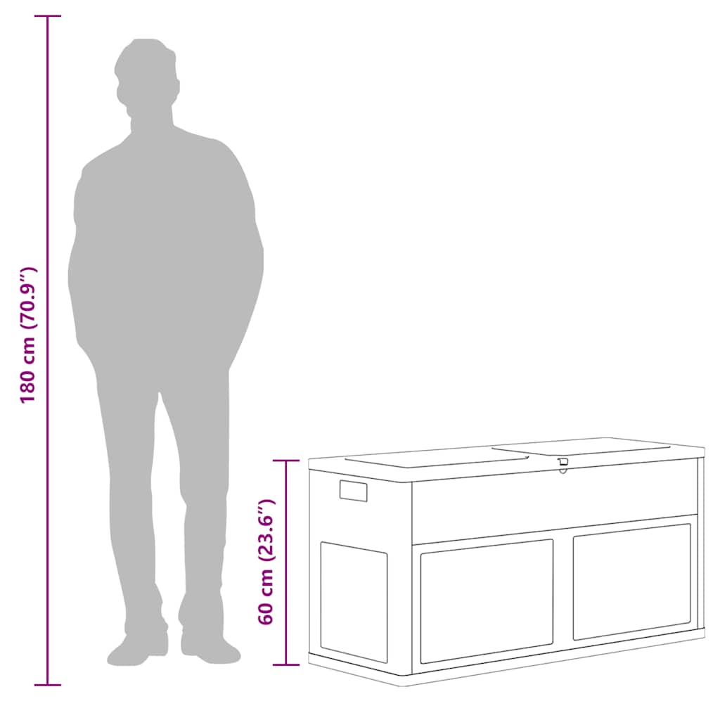 Garten-Aufbewahrungsbox 320 L Grau Schwarz
