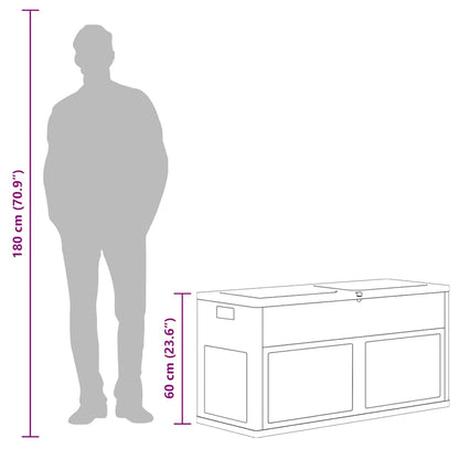 Garten-Aufbewahrungsbox 320 L Grau Schwarz