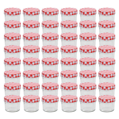 Marmeladengläser mit Weißen/Roten Deckeln 48 Stk. 110 ml