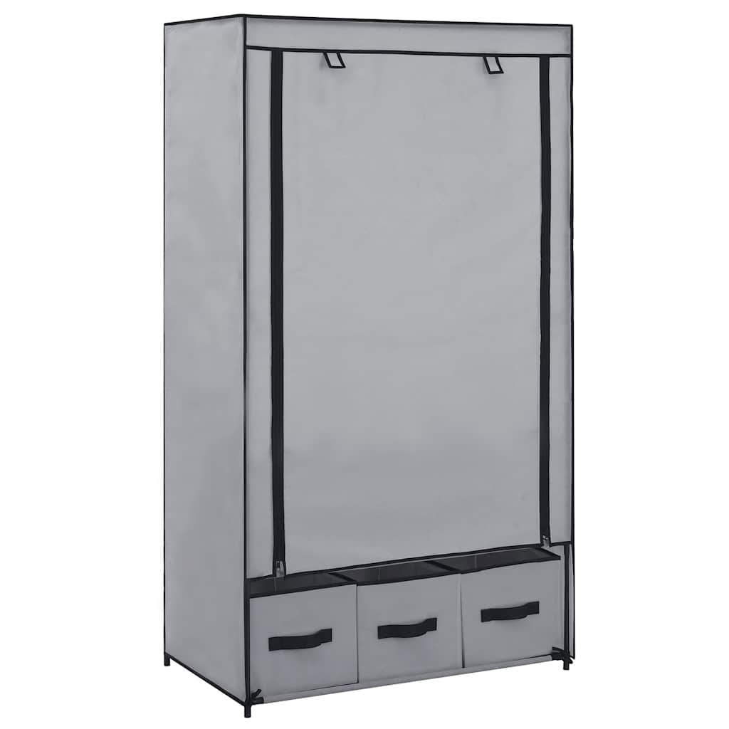 Kleiderschrank Grau 87 x 49 x 159 cm Stoff