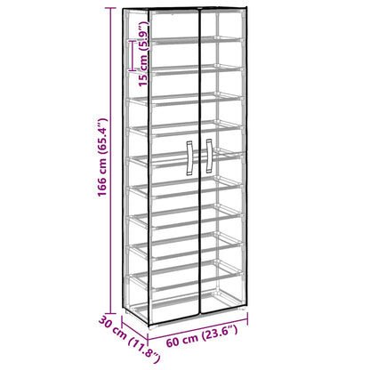 Schuhschrank Schwarz 60x30x166 cm Stoff