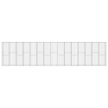 Gabionenwand mit Abdeckung Verzinkter Stahl 900×50×200 cm