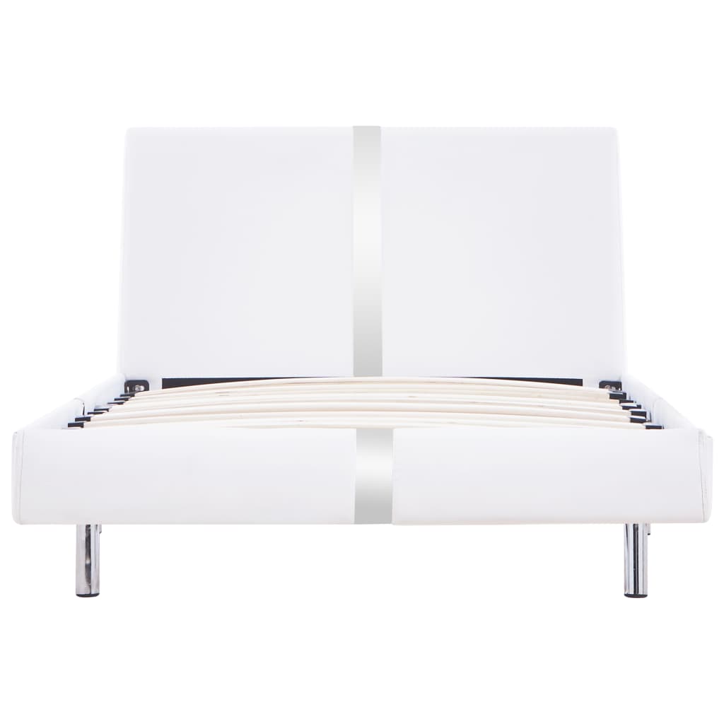Bettgestell Weiß Kunstleder 90x200 cm