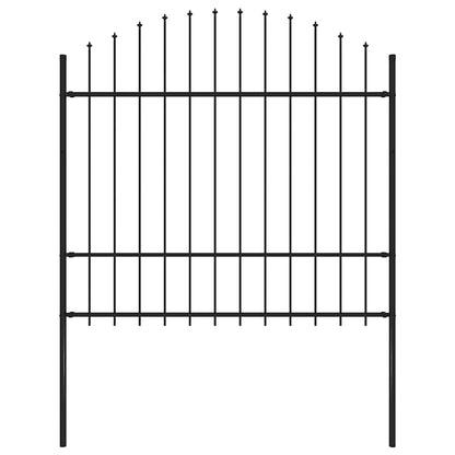 Gartenzaun Woerden mit Speerspitze Stahl 170 x 175 cm Schwarz