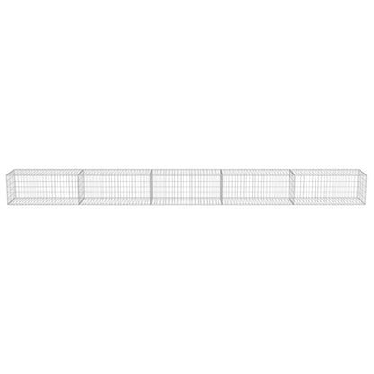 Gabionenwand mit Abdeckung Verzinkter Stahl 600×50×50 cm