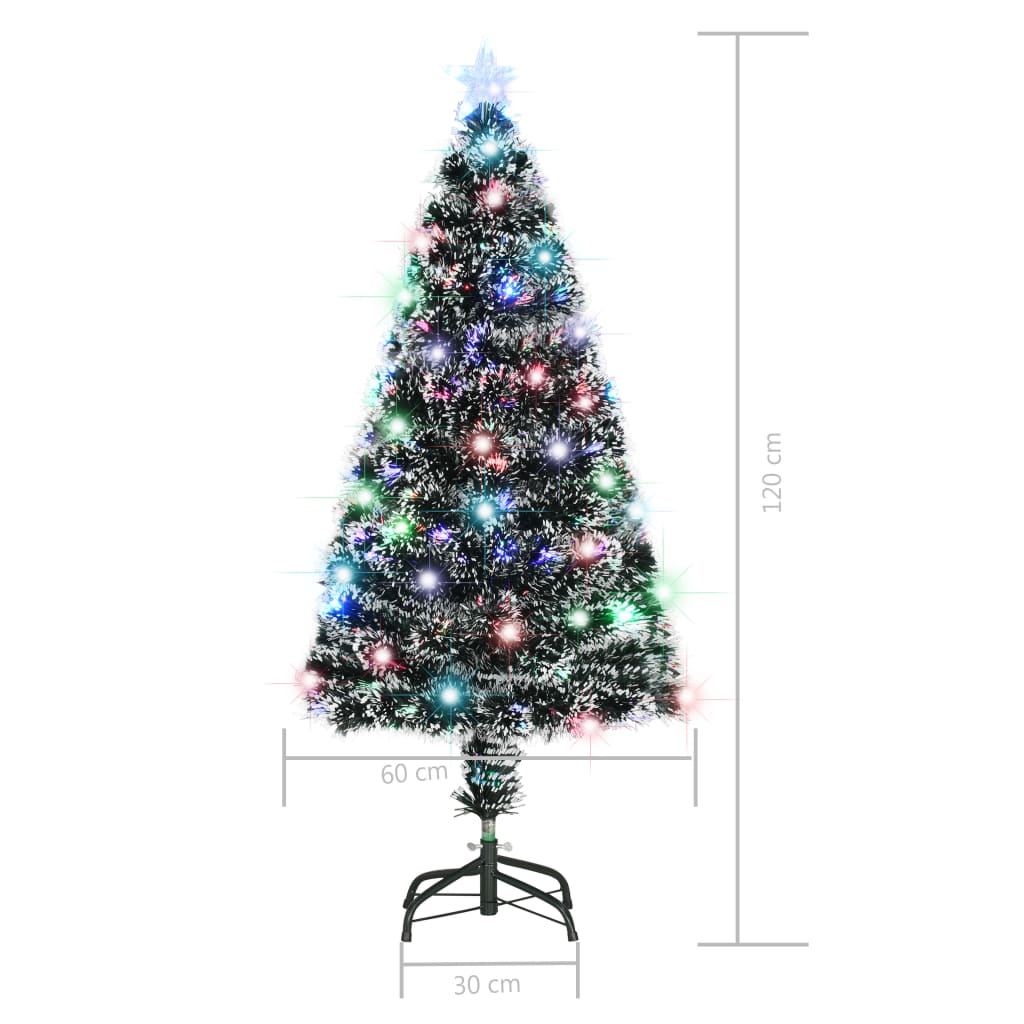 Vorbeleuchteter Weihnachtsbaum mit Ständer und LED 120 cm Glasfaser