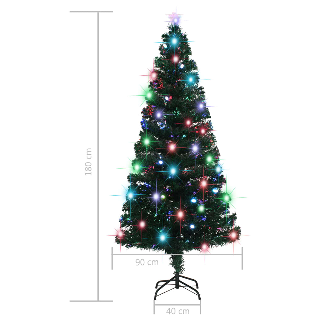 Vorbeleuchteter Weihnachtsbaum mit Ständer und LED 180 cm Glasfaser