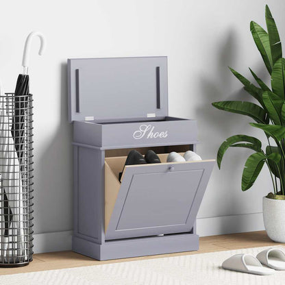 Schuhschrank Grau 50 x 28 x 58 cm Paulownia Holz