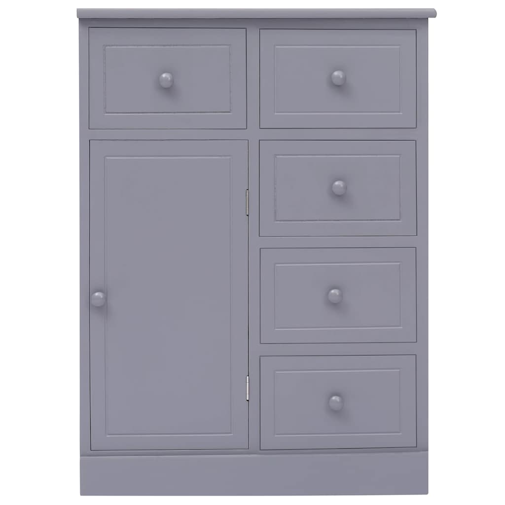 Sideboard mit 10 Schubladen Grau 113x30x79 cm Holz