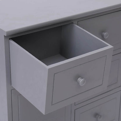 Sideboard mit 10 Schubladen Grau 113x30x79 cm Holz