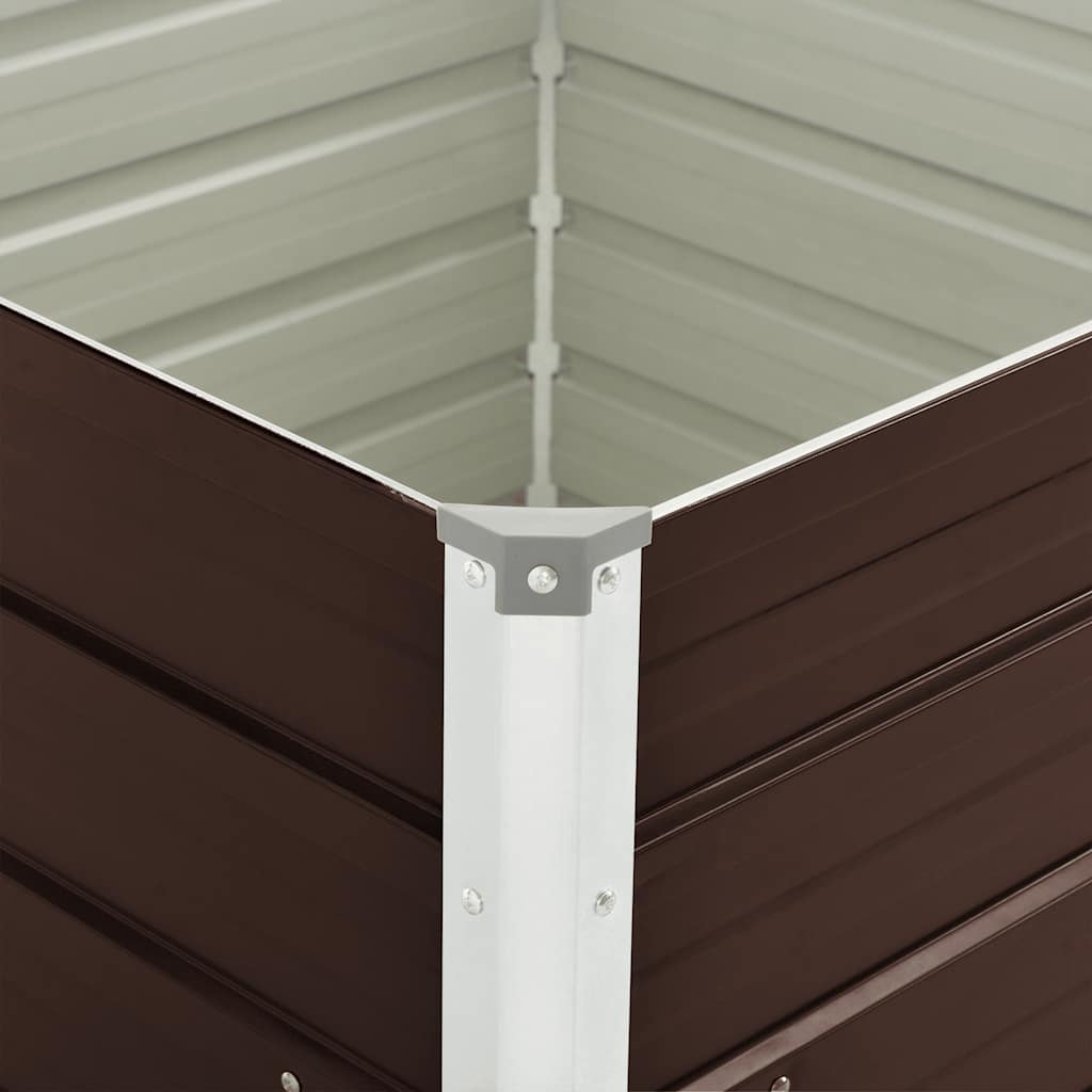 Hochbeet Braun 100 x 100 x 77 cm Verzinkter Stahl