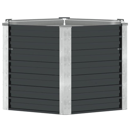 Garten-Hochbeet Anthrazit 129 x 129 x 77 cm Verzinkter Stahl