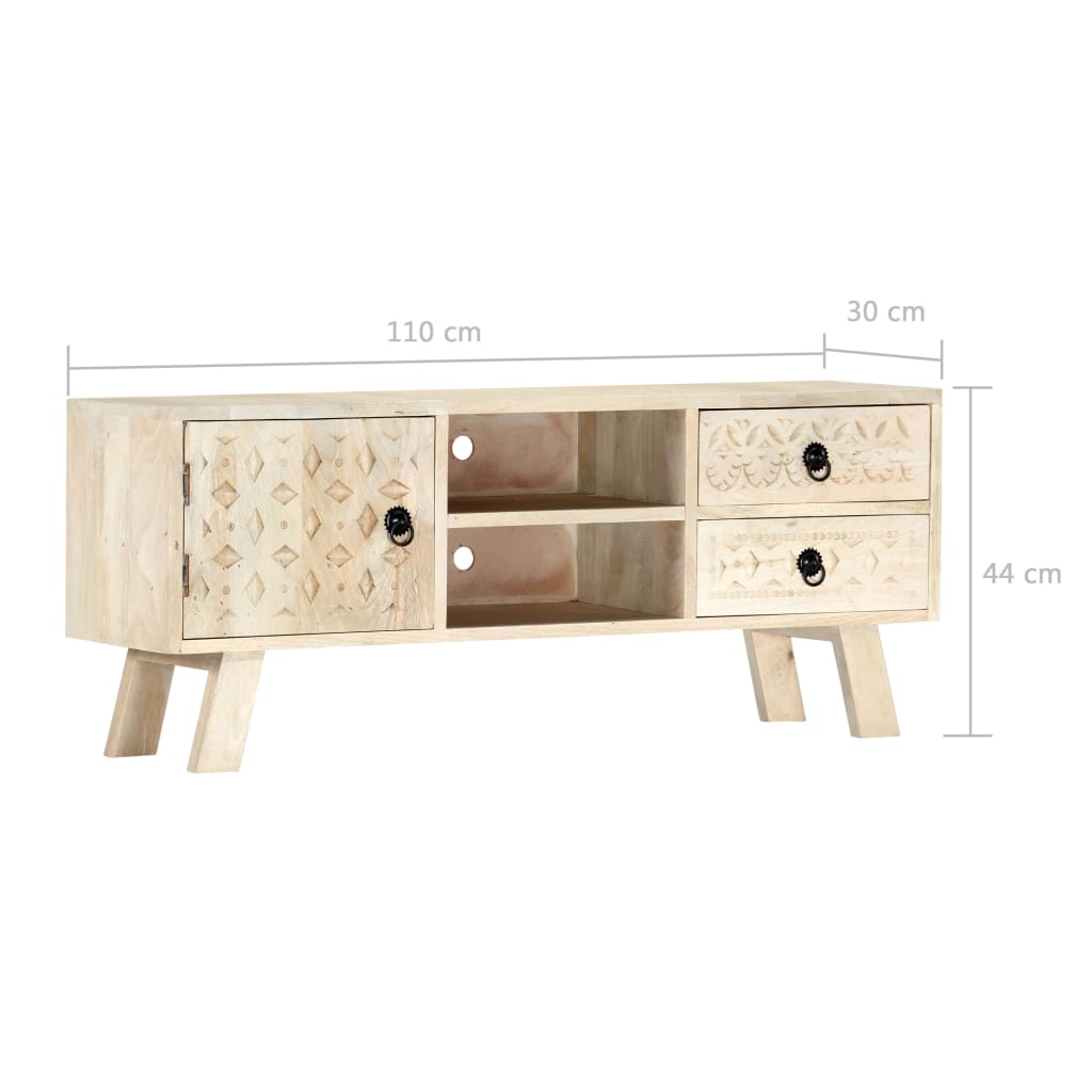 TV-Schrank 110 x 30 x 44 cm Massivholz Mango