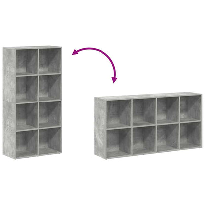 Bücherregal/Sideboard Betongrau 66×30×130 cm Holzwerkstoff