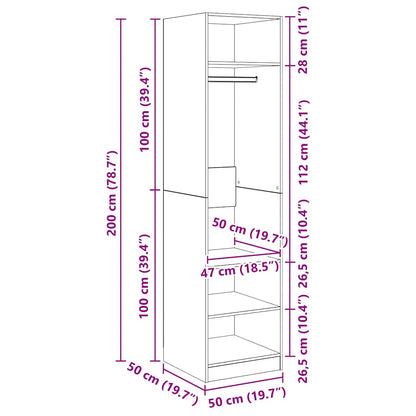 Kleiderschrank Weiß 50x50x200 cm Holzwerkstoff