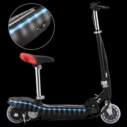 E-Scooter für Kinder mit Sitz und LED 120 W Schwarz