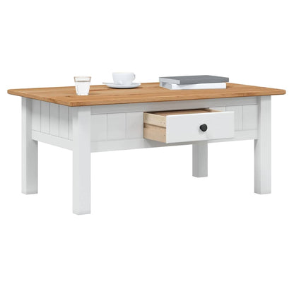 Couchtisch Weiß 100x60x43,5 cm Massivholz Panama-Kiefer