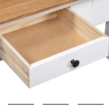 Couchtisch Weiß 100x60x43,5 cm Massivholz Panama-Kiefer