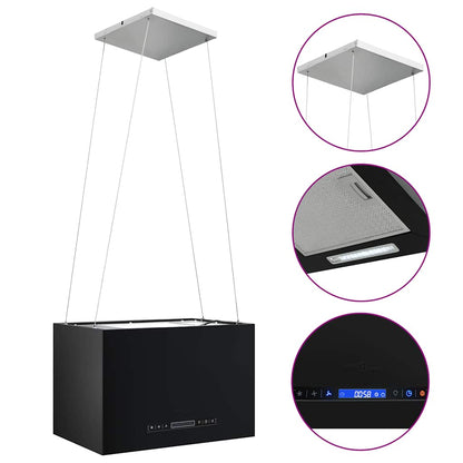 Hängende Inselhaube Touch-Sensor LCD 55 cm Beschichteter Stahl