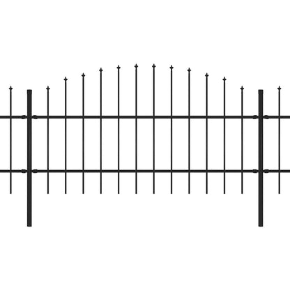 Gartenzaun mit Speerspitze Stahl 714,5 x 100 cm Schwarz