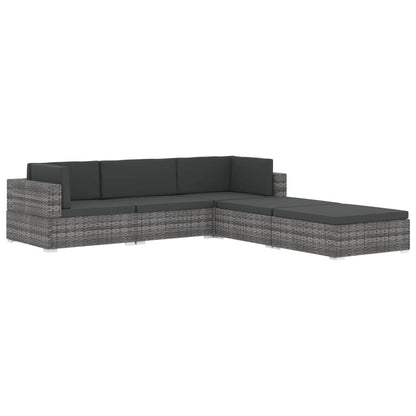 Modular-Sofa-Eckteil 1 Stk. + Auflagen Poly Rattan Schwarz