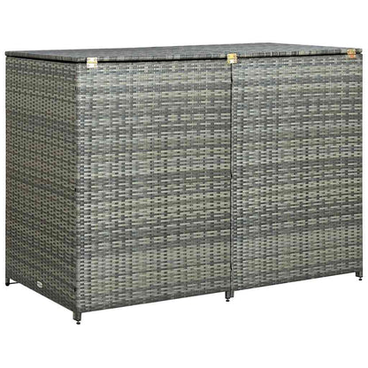 Mülltonnenbox für 2 Tonnen Poly Rattan Anthrazit 148×77×111 cm