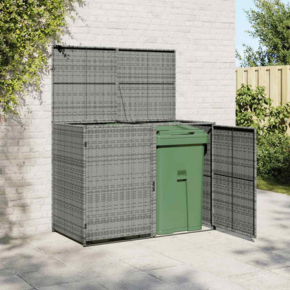 Mülltonnenbox für 2 Tonnen Poly Rattan Anthrazit 148×77×111 cm