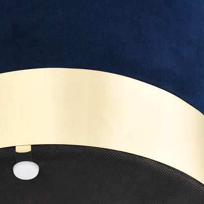 Hocker Blau und Golden Samt 28 x 36 cm