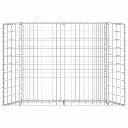 Gabionen-Hochbeet Trapezform Verzinkter Stahl 150x20x100 cm