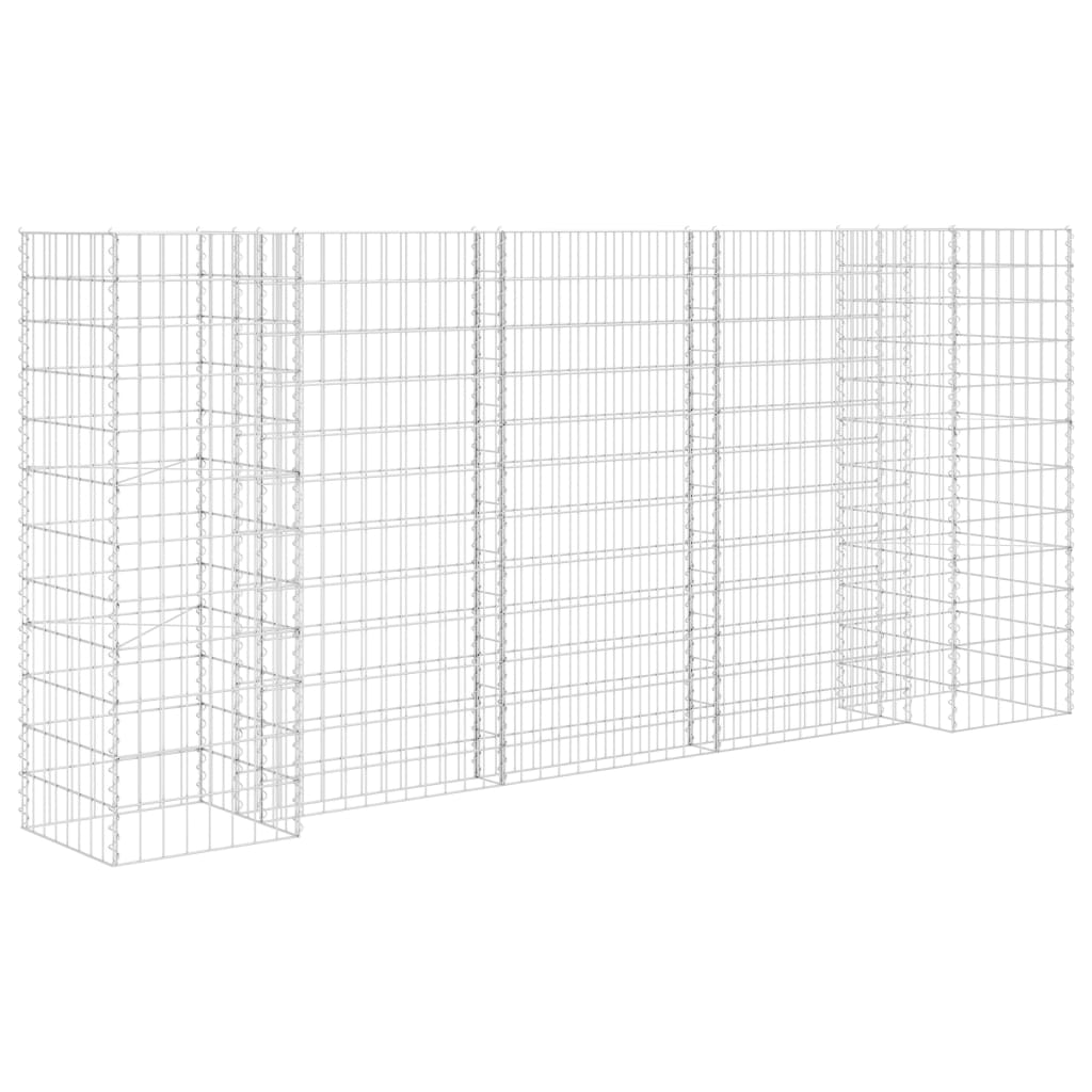 H-förmiger Gabionen-Pflanzkorb Stahldraht 260x40x120 cm