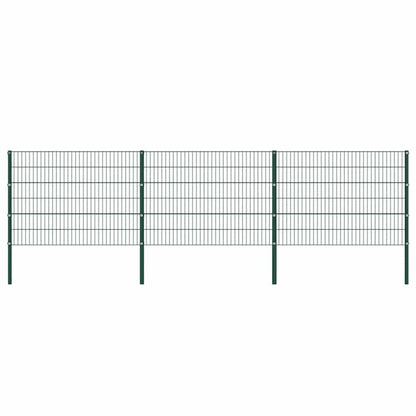 Zaunelement mit Pfosten Eisen 522 x 120 cm Grün