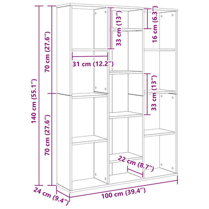 Raumteiler/Bücherregal Sonoma-Eiche 100x24x140 cm Holzwerkstoff