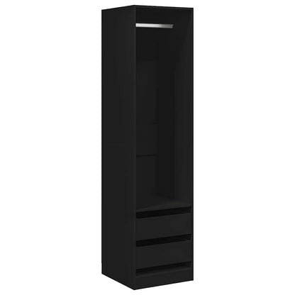 Kleiderschrank mit Schubladen Schwarz 50x50x200cm Holzwerkstoff