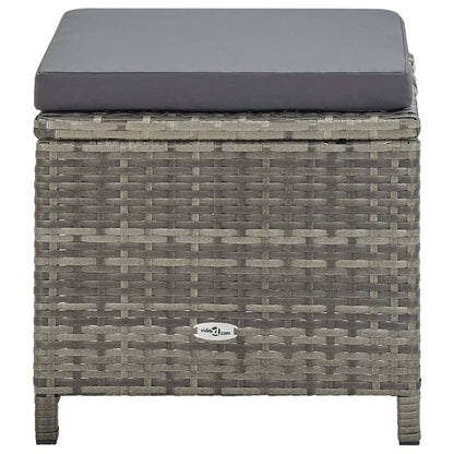 9-tlg. Garten-Essgruppe mit Auflagen Poly Rattan Grau