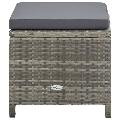 13-tlg. Garten-Essgruppe mit Auflagen Poly Rattan Grau