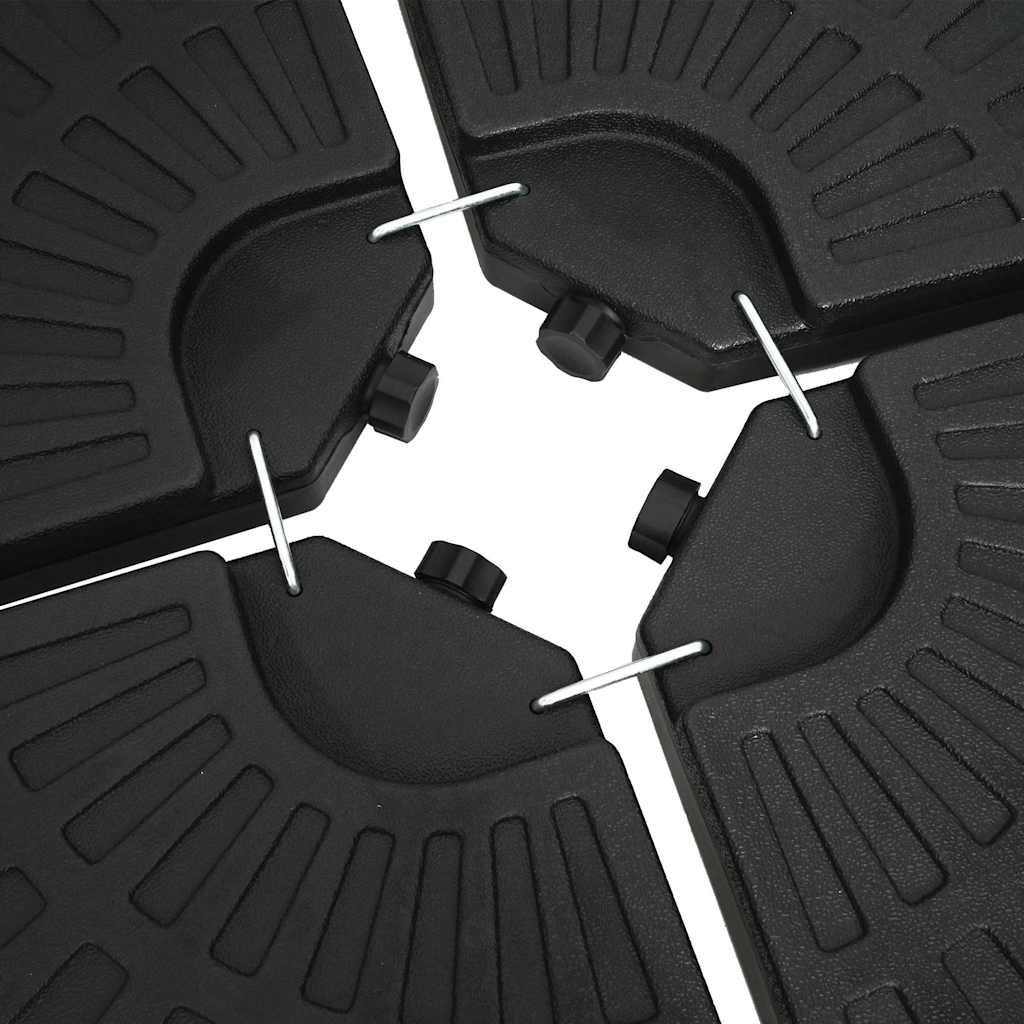 Sonnenschirmständer Fächerförmig 4 Stk. Schwarz