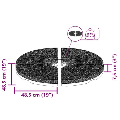 Sonnenschirmständer Fächerförmig 4 Stk. Schwarz